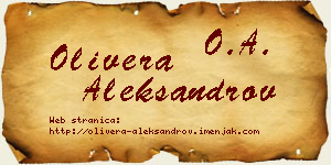Olivera Aleksandrov vizit kartica